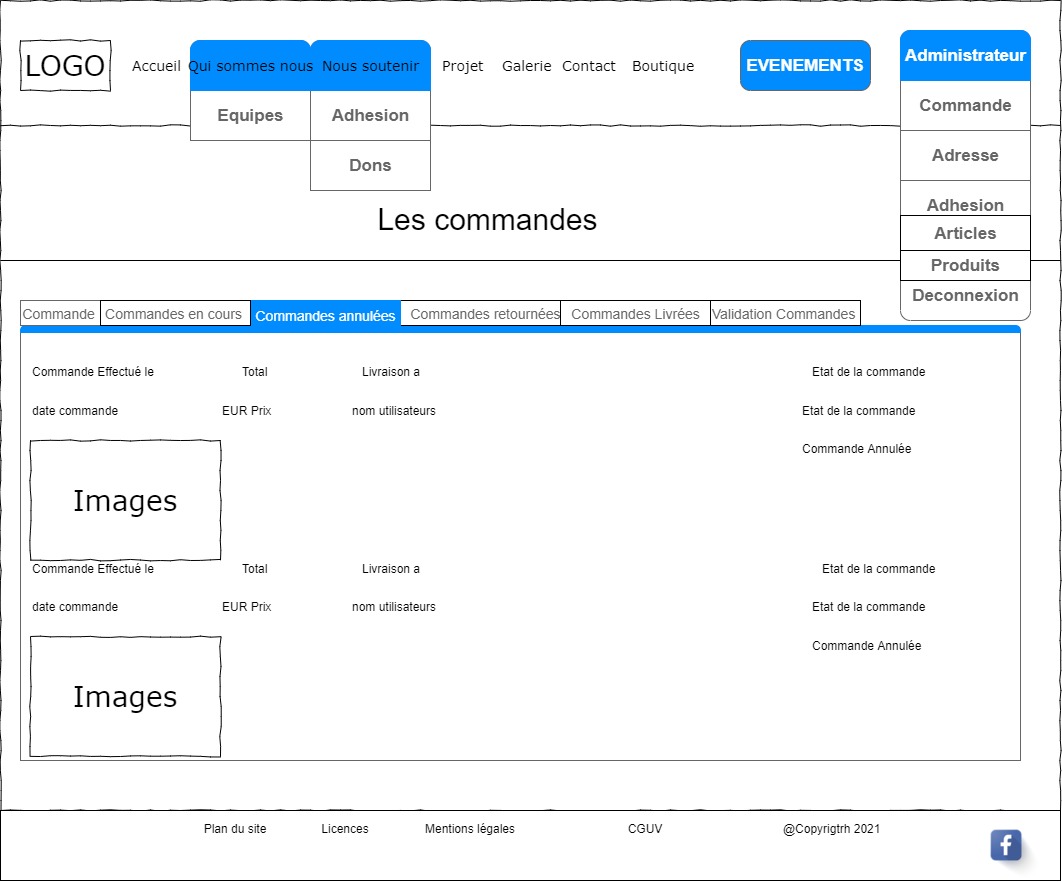 maquette site too cooleur-Page Dashboard administrateur_commandes_annulées